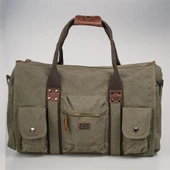 ÇÇS 40233 Kanvas Geniş Hacimli Seyahat Çantası Yeşil thumbnail 1