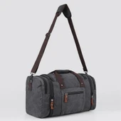 ÇÇS 40232 Genişleyebilir Kanvas Seyahat Çantası Valiz Siyah thumbnail 7