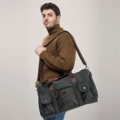 ÇÇS 40233 Kanvas Geniş Hacimli Seyahat Çantası Siyah thumbnail 4