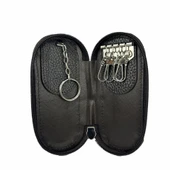 Hakiki Deri Fermuarlı Anahtarlık Şık ve Fonksiyonel Kahve thumbnail 3