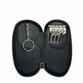 Hakiki Deri Fermuarlı Anahtarlık Şık ve Fonksiyonel Siyah thumbnail 5