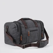 ÇÇS 40232 Genişleyebilir Kanvas Seyahat Çantası Valiz Siyah thumbnail 3