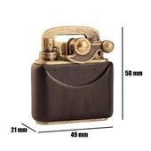 Sm-090T Vintage Benzinli Ahşap Çakmak Siyah thumbnail 5