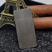 Kuboy Vintage Çakmak Benzinli Slim Çakmak Füme thumbnail 2