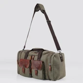 ÇÇS 40232 Genişleyebilir Kanvas Seyahat Çantası Valiz Yeşil thumbnail 8