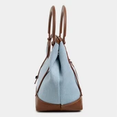 Classy Mini Keten Kadın Çanta Mavi thumbnail 4