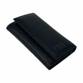 Hakiki Deri Organizer Dikey Avuçiçi Anahtarlık Siyah thumbnail 2
