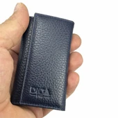 Hakiki Deri Organizer Dikey Avuçiçi Anahtarlık Lacivert thumbnail 1