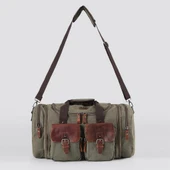 ÇÇS 40232 Genişleyebilir Kanvas Seyahat Çantası Valiz Yeşil thumbnail 1