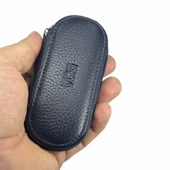 Hakiki Deri Fermuarlı Anahtarlık Şık ve Fonksiyonel Lacivert thumbnail 1