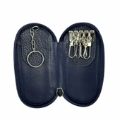 Hakiki Deri Fermuarlı Anahtarlık Şık ve Fonksiyonel Lacivert thumbnail 4