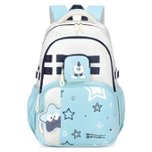 Muggle 3 Bölmeli New Star Kolej Okul Sırt Çantası Turkuaz (MU-1865) thumbnail 1