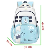 Muggle 3 Bölmeli New Star Kolej Okul Sırt Çantası Turkuaz (MU-1865) thumbnail 2