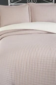 Elisa Dolgulu Çift Taraflı Çift Kişilik 240x260 Cm Yatak Örtüsü Pudra thumbnail 6