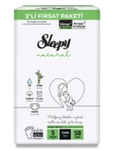 Sleepy Natural Bebek Bezi 2'Li Fırsat Paketi 5 Beden 58 Adet - 1