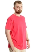 Büyük Beden Erkek T-shirt Basic 20031 Mercan thumbnail 3