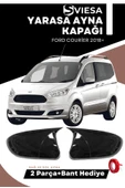 Ford Courier 2018+ Uyumlu Batman Yarasa Ayna Kapağı Piano Black - 1