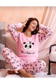 Kışlık Kadın Welsoft Polar Pijama Takımı - Yeni Yıl Pijaması - 1