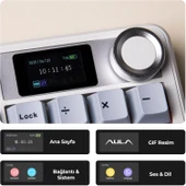 Aula F108 Pro Ekranlı Mekanik Klavye Reaper Switch RGB Hot Swap 8000mAh Makrolu Oyuncu Klavyesi Mavi thumbnail 2