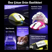 Aula SC580X Lightweight PAW3311 Sensör 10000 DPI 1000Hz Kablolu ve Kablosuz Gaming Oyuncu Mouse Siyah thumbnail 4