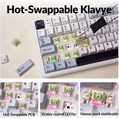 Aula F108 Pro Ekranlı Mekanik Klavye Reaper Switch RGB Hot Swap 8000mAh Makrolu Oyuncu Klavyesi Mavi thumbnail 5