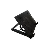 Kademeli Notebook Laptop Soğutucu Mavi Led Işıklı 12 cm Fanlı Stand - 3