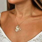 3 Hilal Tuğra Kurt Ayyıldız Kolye - Altın thumbnail 2