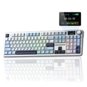 Aula F108 Pro Ekranlı Mekanik Klavye Reaper Switch RGB Hot Swap 8000mAh Makrolu Oyuncu Klavyesi Mavi thumbnail 1