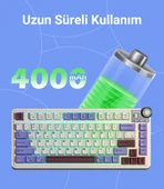 Aula AU75 3 Modlu RGB Hot Swap Mekanik TKL Seiya Switch Kablosuz Makrolu Klavye Bej thumbnail 9