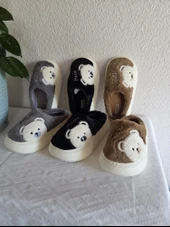 Kadın Ayıcık Desenli Rahat Peluş Ev Terliği 25BNT132 thumbnail 12