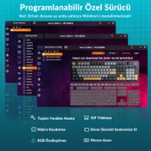 Aula F108 Pro Ekranlı Mekanik Klavye Nimbus Switch RGB Hot Swap 8000mAh Makrolu Oyuncu Klavyesi Gri thumbnail 7