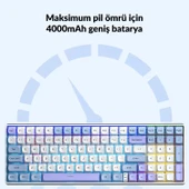 Aula S100 Pro Red Switch Hot Swap RGB Mekanik Klavye Bluetooth Kablolu Kablosuz Bağlantı Mavi thumbnail 2