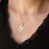 3 Hilal Tuğra Kurt Ayyıldız Kolye - Altın thumbnail 3