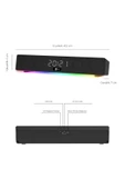 Lenovo Lecoo DS103 Kablosuz Bluetooth 10W RGB Saat/Alarm Stereo Soundbar Hoparlör Siyah thumbnail 2