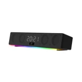Lenovo Lecoo DS103 Kablosuz Bluetooth 10W RGB Saat/Alarm Stereo Soundbar Hoparlör Siyah thumbnail 5
