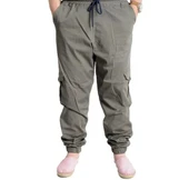 Büyük Beden Erkek Keten Kargo Jogger Valencia 21911 Haki thumbnail 1