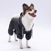 Pawstar Siyah Muson Su Geçirmez Küçük Irk Köpek Yağmurluk Tulum thumbnail 3