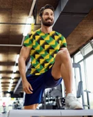 Desenli Antrenman ve Spor Forması, Halı Saha Forması, Nefes Alan Tişört, Yüksek Kalite Gym Tshirt - 4