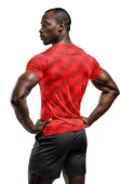 Kırmızı Desenli Antrenman, Halısaha ve Spor Forması, Nefes Alan Tişört, Yüksek Kalite Gym Tshirt - 2