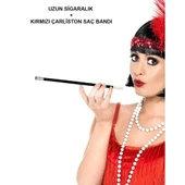 Kırmızı Retro Charliston Aksesuar Seti thumbnail 1