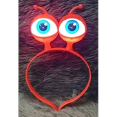 Led Işıklı & Pilli Uzaylı Göz Parti Tacı Kırmızı Renk thumbnail 2