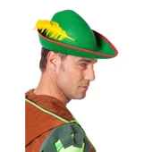 Yeşil Renk Robin Hood Şapkası Sarı Tüylü - 1
