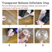 Kırmızı Simli Yuvarlak Şeffaf Balon 24 İnç thumbnail 3