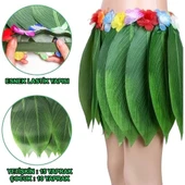 Tropikal Esintili Hawaii Yapraklı Parti Eteği Yetişkin Boy thumbnail 2