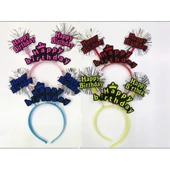 Happy Birthday Neon Renk Doğum Günü Tacı 12 Adet thumbnail 1