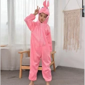 Çocuk Tavşan Kostümü Pembe Renk 4-5 Yaş thumbnail 4