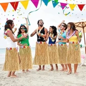 Hawaii Tarzı Hula Eteği – 60 cm Hasır Natural Etek thumbnail 5