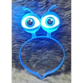 Led Işıklı & Pilli Uzaylı Göz Parti Tacı Mavi Renk thumbnail 2