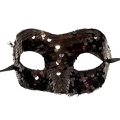 Payetli Venedik Balo Parti Maskesi Siyah thumbnail 1