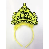 Happy Birthday Yazılı Neon Renk Taç 12 Adet thumbnail 3